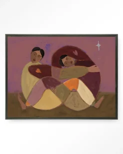 Wandkleed Rolling Sisters in maat en frame naar keuze