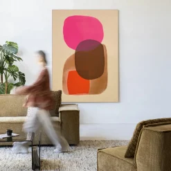 Wandkleed Rosy Echo in maat en frame naar keuze