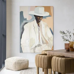 Wandkleed Saloon Sam in maat en frame naar keuze