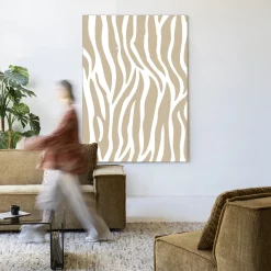 Wandkleed Savanna Beige in maat en frame naar keuze