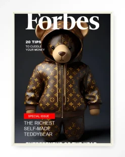 Wandkleed Selfmade Teddybear in maat en frame naar keuze