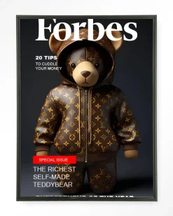 Wandkleed Selfmade Teddybear in maat en frame naar keuze