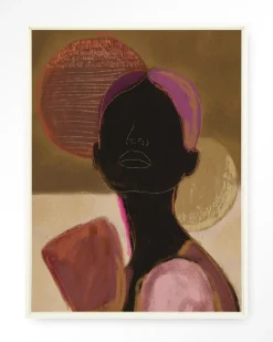 Wandkleed Silhouette Lady 2 in maat en frame naar keuze