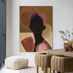 Wandkleed Silhouette Lady 2 in maat en frame naar keuze