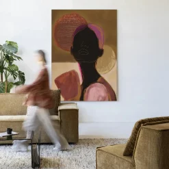 Wandkleed Silhouette Lady 2 in maat en frame naar keuze