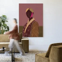 Wandkleed Silhouette Lady 10 in maat en frame naar keuze