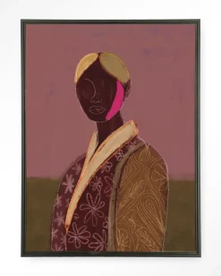 Wandkleed Silhouette Lady 10 in maat en frame naar keuze