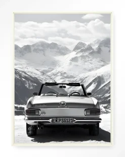 Wandkleed Ski Resort in maat en frame naar keuze