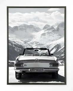 Wandkleed Ski Resort in maat en frame naar keuze