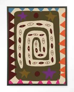 Wandkleed Snake Eye in maat en frame naar keuze