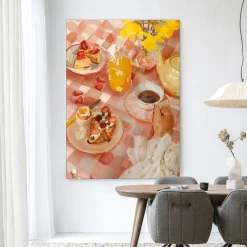 Wandkleed Spring Breakfast in maat en frame naar keuze