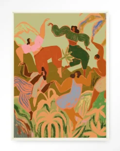 Wandkleed Spring Frolic in maat en frame naar keuze