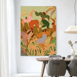 Wandkleed Spring Frolic in maat en frame naar keuze