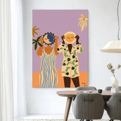 Wandkleed Sun & Moon in maat en frame naar keuze