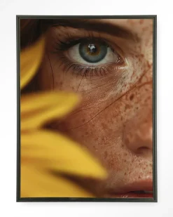 Wandkleed Sunflower in maat en frame naar keuze