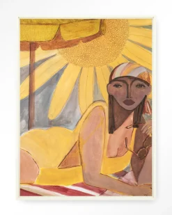 Wandkleed Sunflower Sun in maat en frame naar keuze