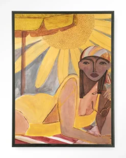 Wandkleed Sunflower Sun in maat en frame naar keuze