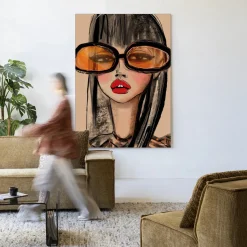 Wandkleed Sunny Orange in maat en frame naar keuze