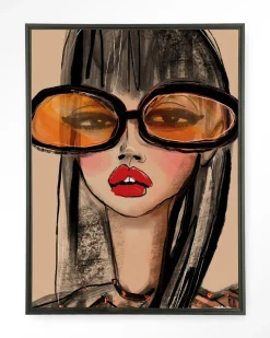 Wandkleed Sunny Orange in maat en frame naar keuze