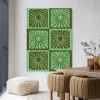 Wandkleed Suns In Green in maat en frame naar keuze