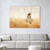 Wandkleed Swinging Girl in maat en frame naar keuze