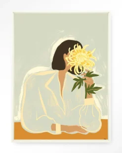 Wandkleed The Chrysante Mum in maat en frame naar keuze