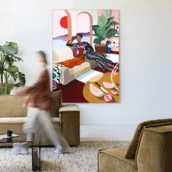 Wandkleed Tiger Queen in maat en frame naar keuze