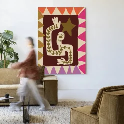 Wandkleed Wave in maat en frame naar keuze