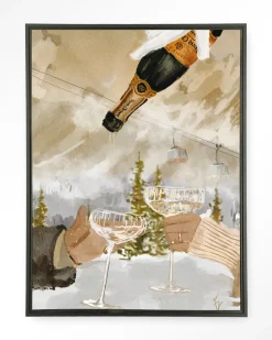 Wandkleed Winter Champagne in maat en frame naar keuze