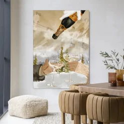 Wandkleed Winter Champagne in maat en frame naar keuze