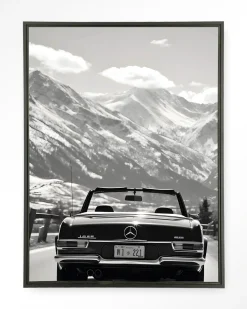 Wandkleed Winter Road in maat en frame naar keuze