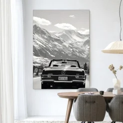 Wandkleed Winter Road in maat en frame naar keuze