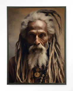 Wandkleed Wise Man in maat en frame naar keuze