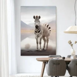 Wandkleed Zebra Mist in maat en frame naar keuze