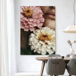 Wandkleed Zinnia in maat en frame naar keuze