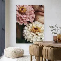 Wandkleed Zinnia in maat en frame naar keuze