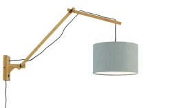 Wandlamp Andes Naturel, Ø32cm, Bamboe en Eco linnen