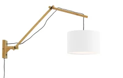 Wandlamp Andes Naturel, Ø32cm, Bamboe en Eco linnen