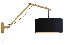 Wandlamp Andes Naturel, Ø47cm, Bamboe en Eco linnen