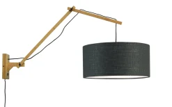 Wandlamp Andes Naturel, Ø47cm, Bamboe en Eco linnen