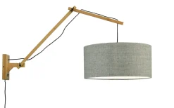 Wandlamp Andes Naturel, Ø47cm, Bamboe en Eco linnen