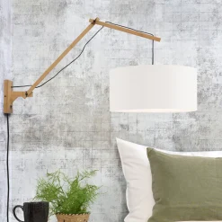 Wandlamp Andes Naturel, Ø47cm, Bamboe en Eco linnen