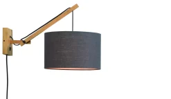 Wandlamp Andes Naturel, Small, Bamboe en Eco linnen