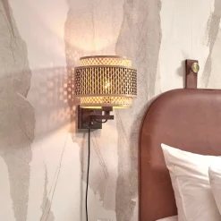 Wandlamp Bhutan Bamboe, 25cm