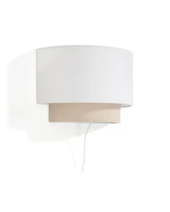 Wandlamp Bianella Rib Velvet, kleur Beige