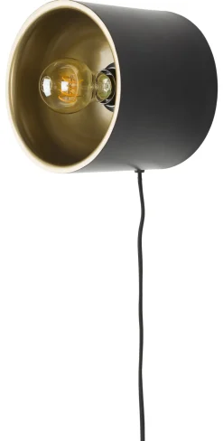 Wandlamp Cherylynn kleur Zwart/Goud