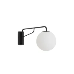 Wandlamp Eilo Glas en metaal, kleur Zwart