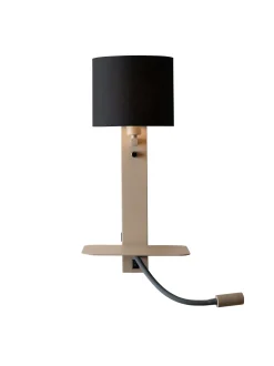 Wandlamp Florence Met plankje en leeslamp, kleur Zand