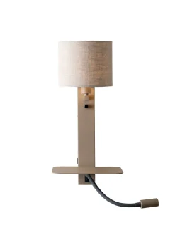Wandlamp Florence Met plankje en leeslamp, kleur Zand