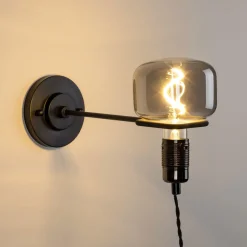 Wandlamp Hazy kleur Zwart